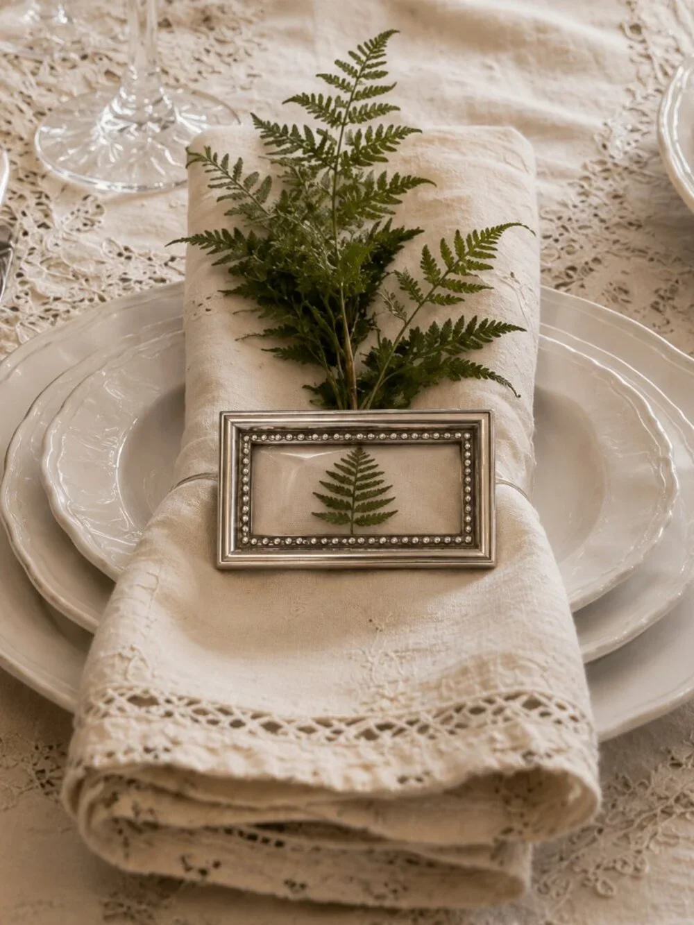 Set of 6 Vintage Silver Plated Place Card Holders Napkin Rings